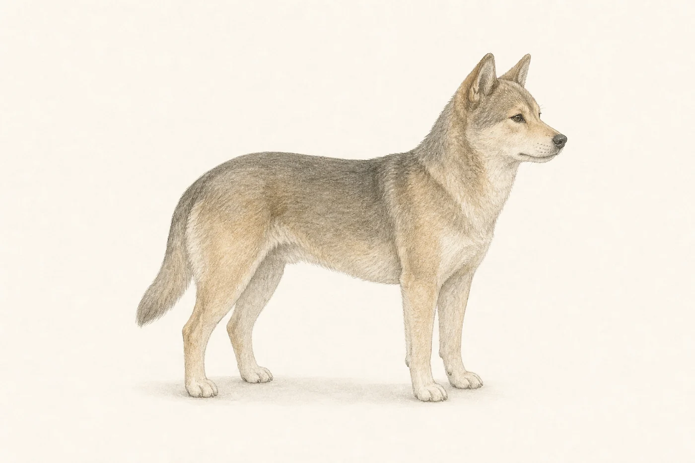 横向きに立つ犬のイラスト。においの出どころになりやすい6か所に番号を打っている